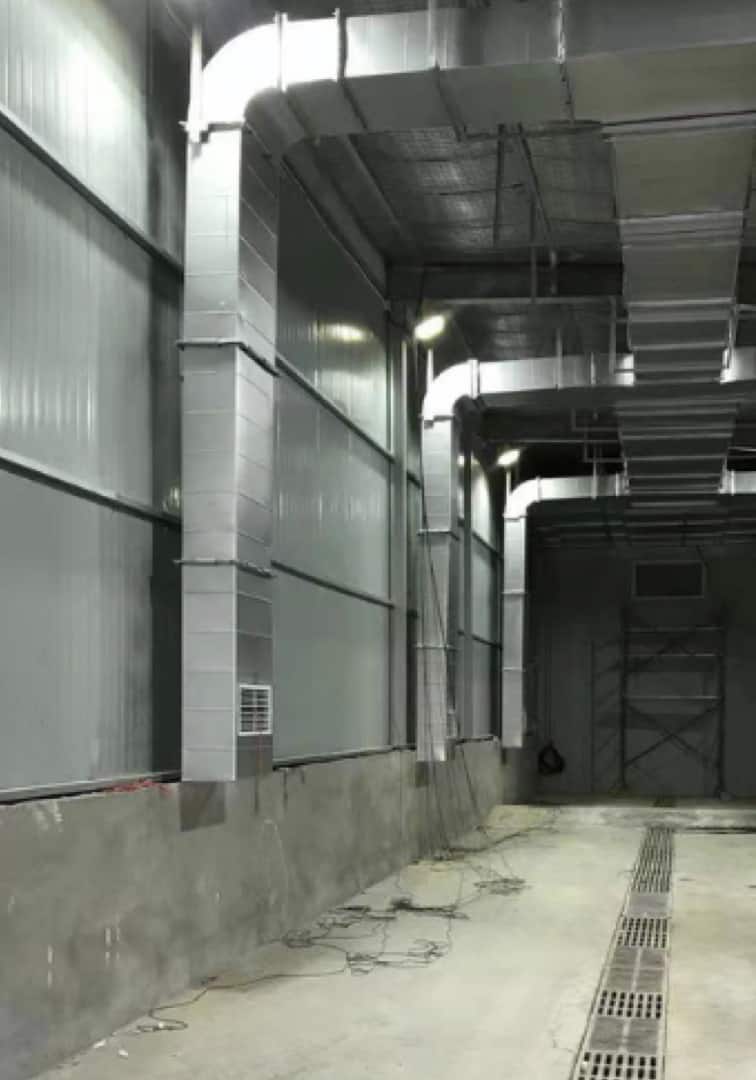 Internal view of a facility with disinfection at 69°C.